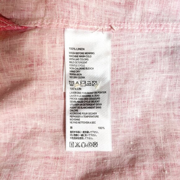 EUC Tommy Bahama Pink Linen Long-sleeved Boyfriend Collared Shirt - Medium - Picture 6 of 6